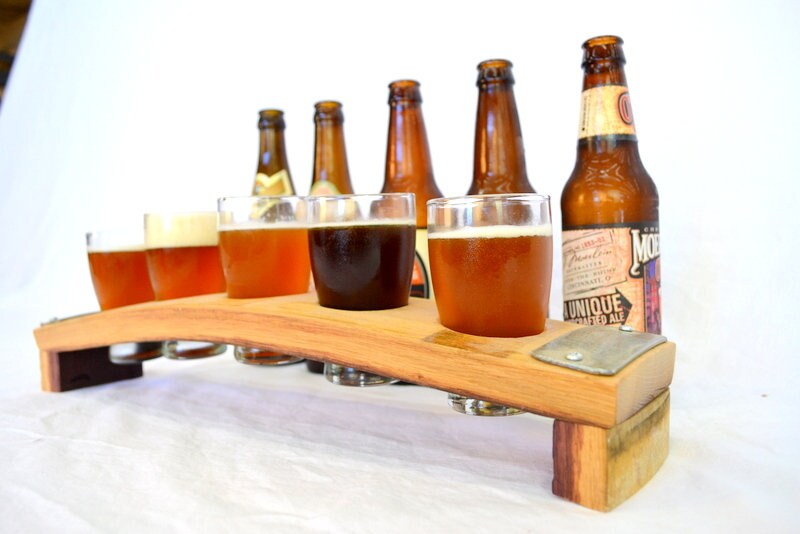 Barrel Stave Beer Flight - Saraba - Made from retired California wine barrels. 100% Recycled!