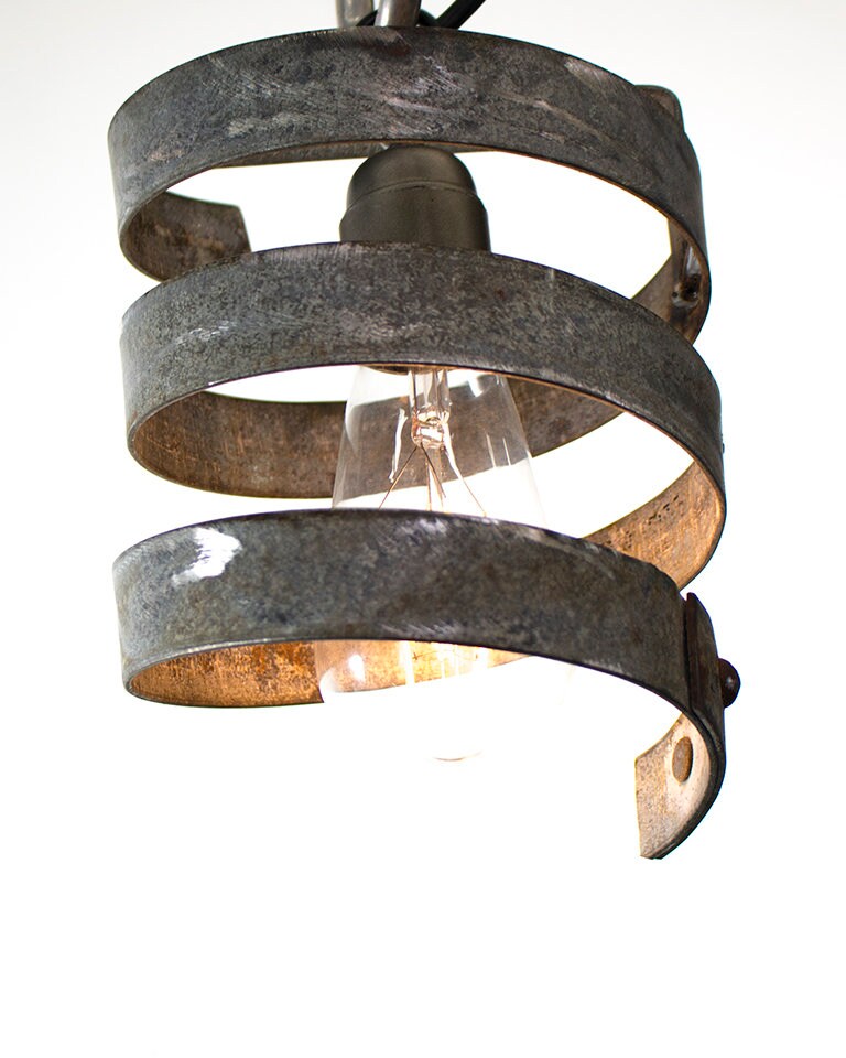 Wine Barrel Ring Pendant Light - Tohatra - Made from retired California wine barrel rings. 100% Recycled!