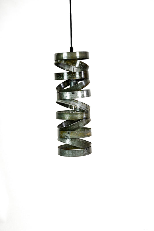 Wine Barrel Ring Pendant Light - VITALI Collection - "Menara" - made from salvaged Napa wine barrel rings - 100% Recycled!