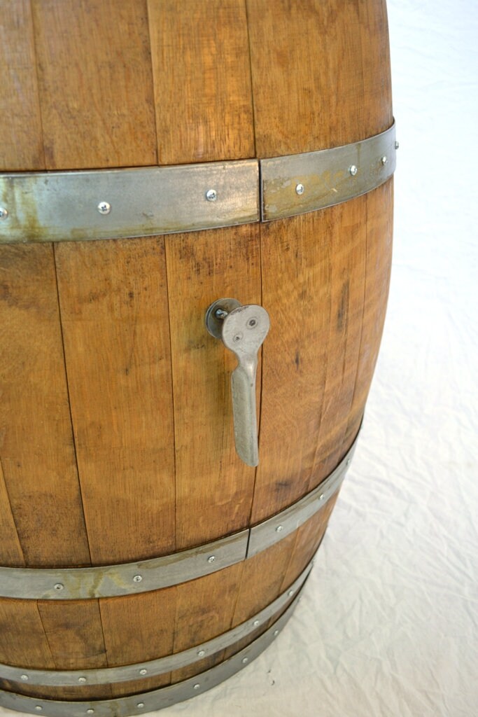 Wine Barrel Sink Vanity Nickel Sink and Faucet - Lekara - Made from retired CA wine barrel 100% Recycled!!