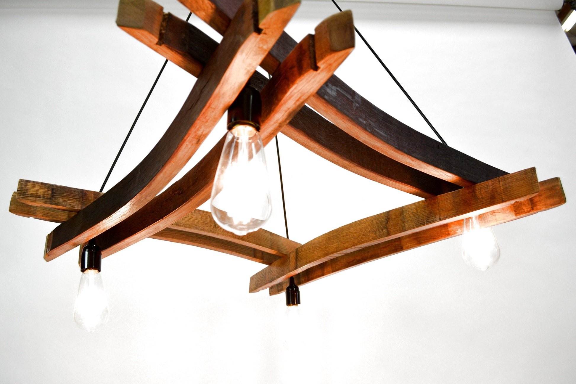 Wine Barrel Stave Chandelier - Artessa - Made from retired California wine barrels. 100% Recycled!