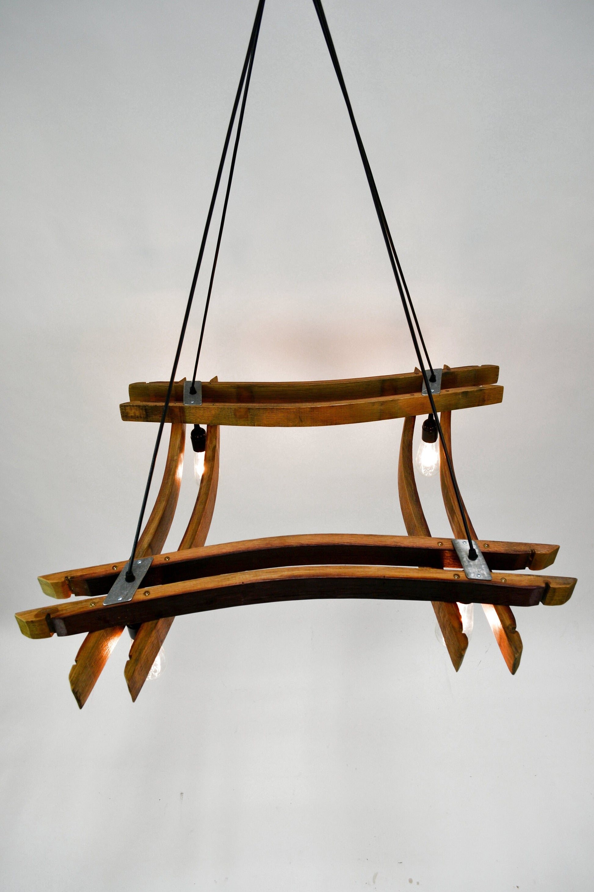 Wine Barrel Stave Chandelier - Artessa - Made from retired California wine barrels. 100% Recycled!