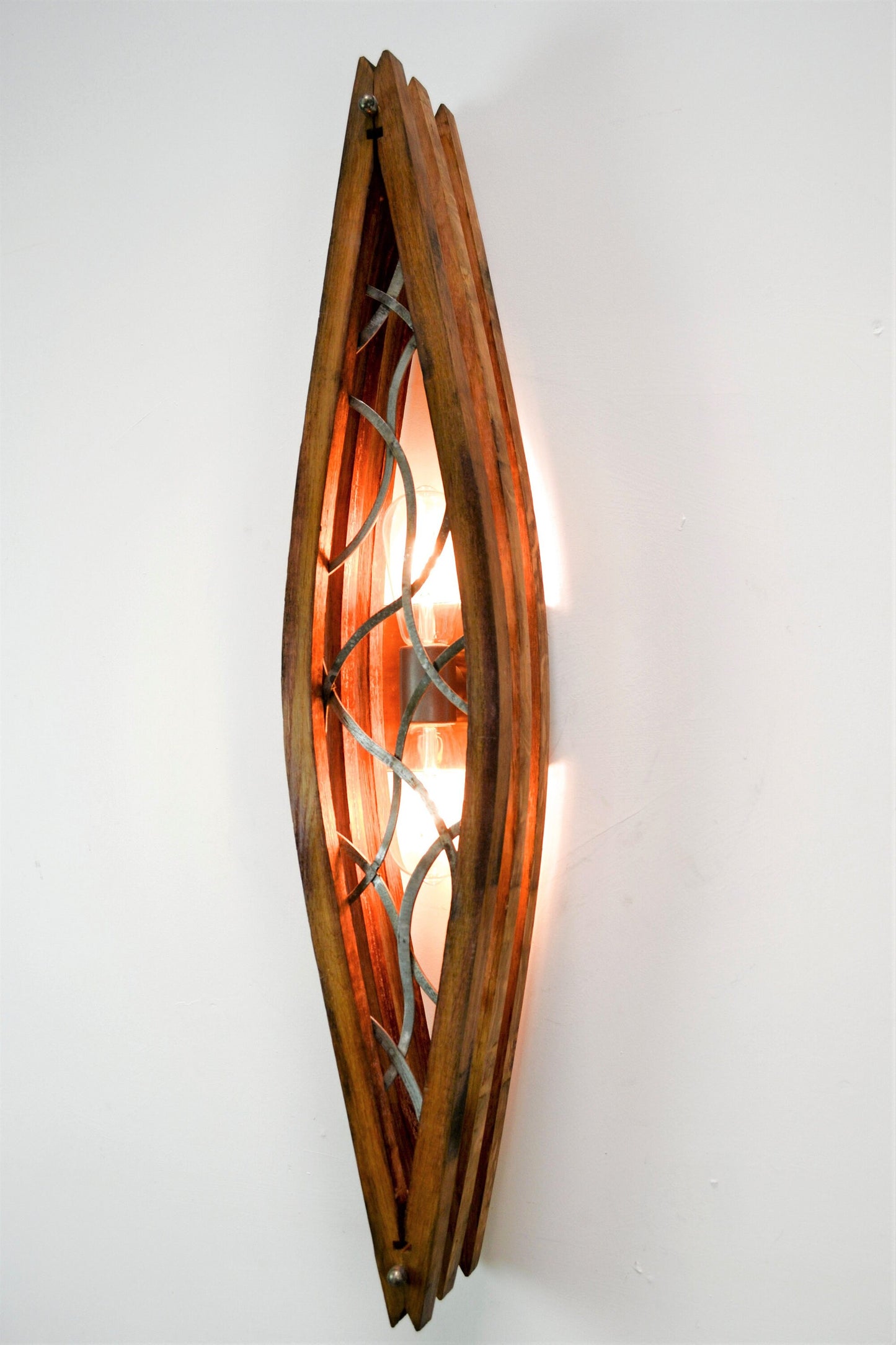 Wine Barrel Wall Sconce - Kurvet - Made from retired California wine barrels - 100% Recycled!