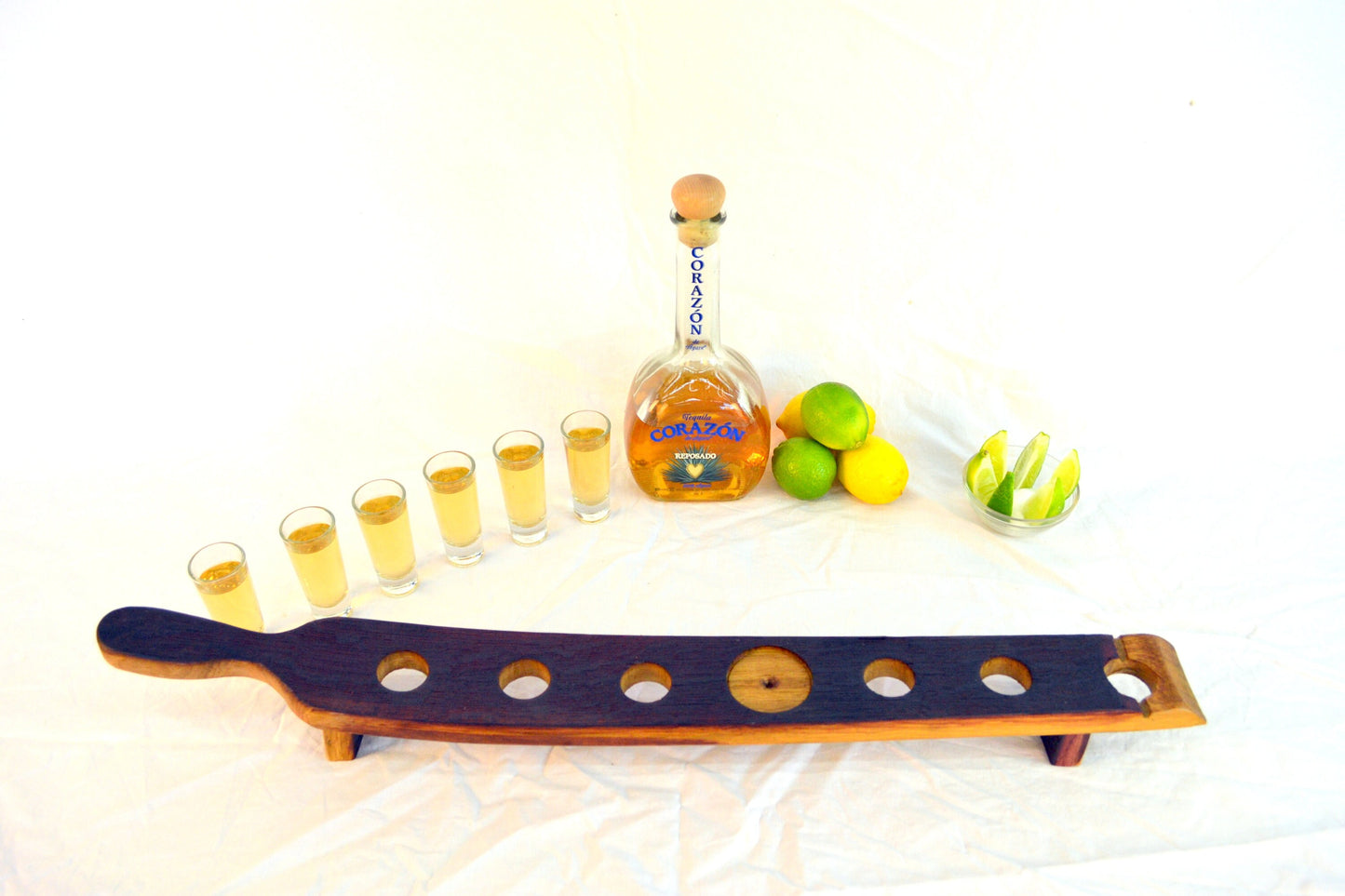 Barrel Stave Tequila Flight - Tabanca - made from retired California wine barrels. 100% Recycled!