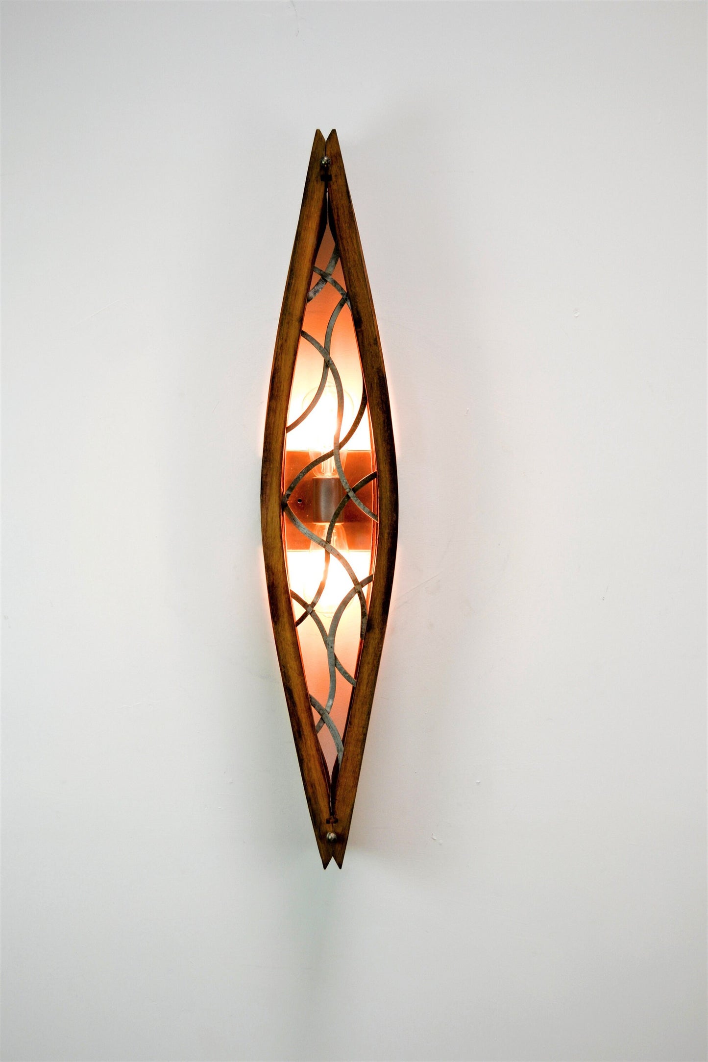 Wine Barrel Wall Sconce - Kurvet - Made from retired California wine barrels - 100% Recycled!