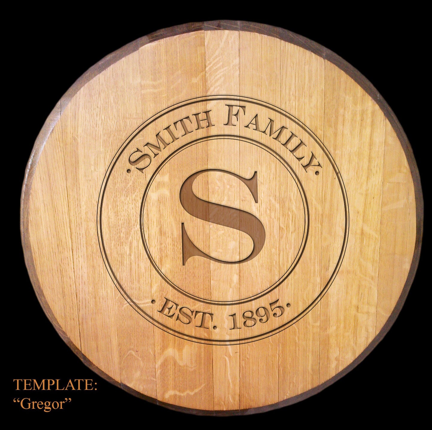 Wine Barrel Personalized Lazy Susan - Rotar - Made from reclaimed California wine barrels. 100% Recycled!