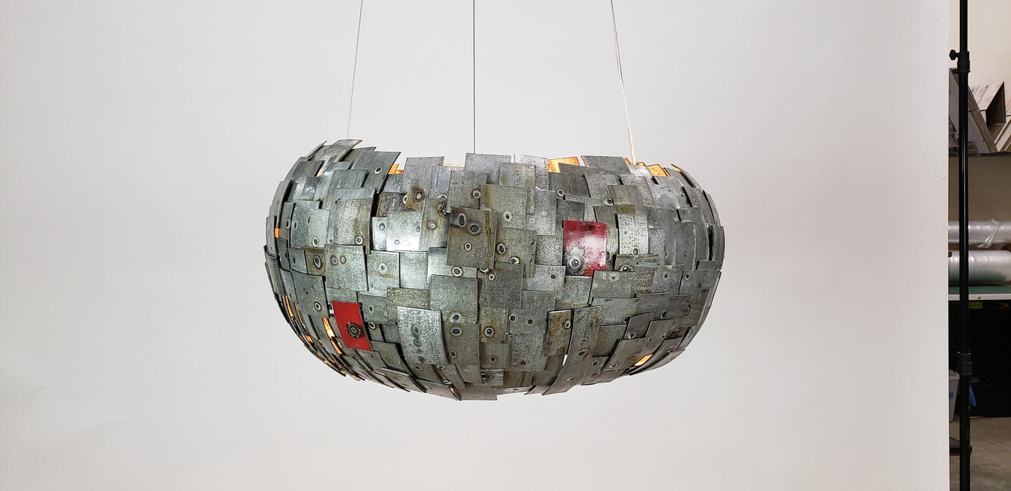 Wine Barrel Ring Chandelier - Satellite - Made from retired California wine barrel rings. 100% Recycled!