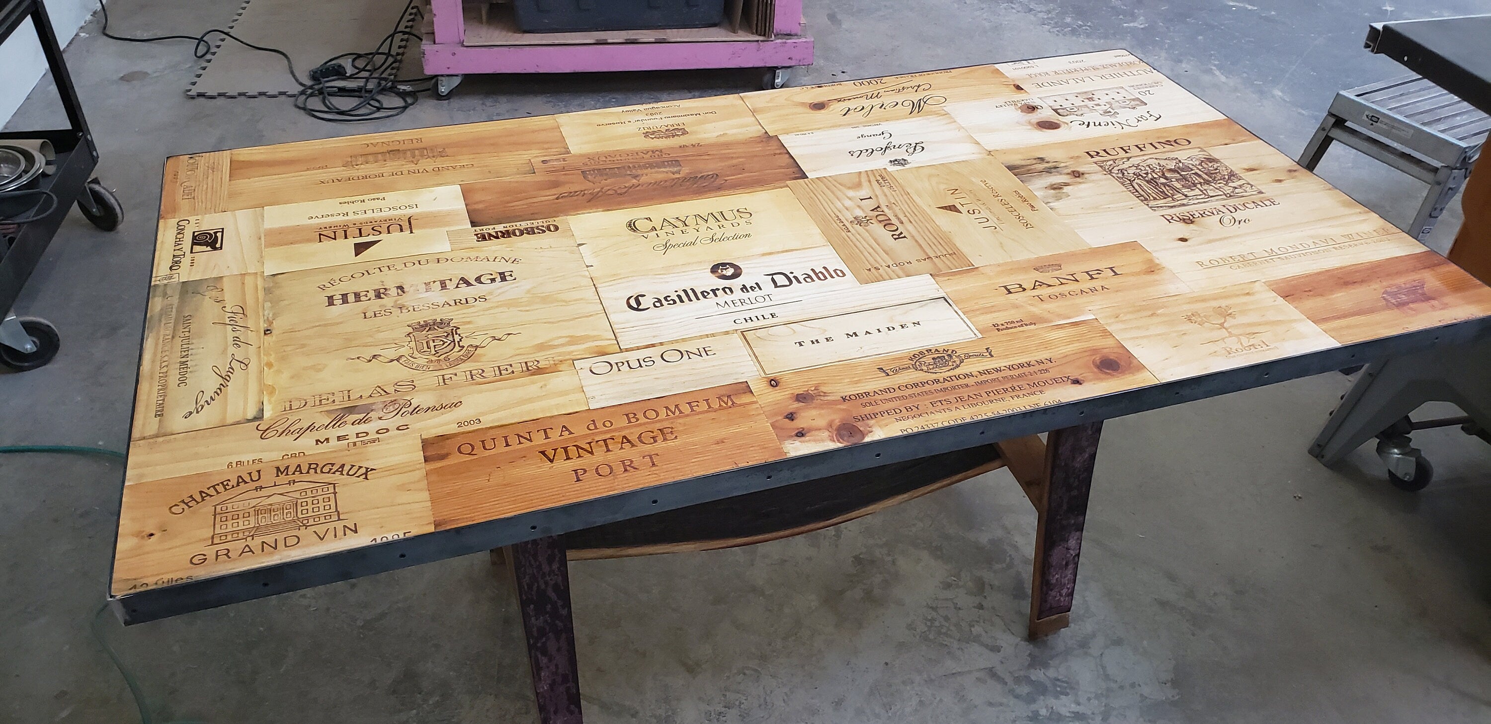 Wine box clearance table