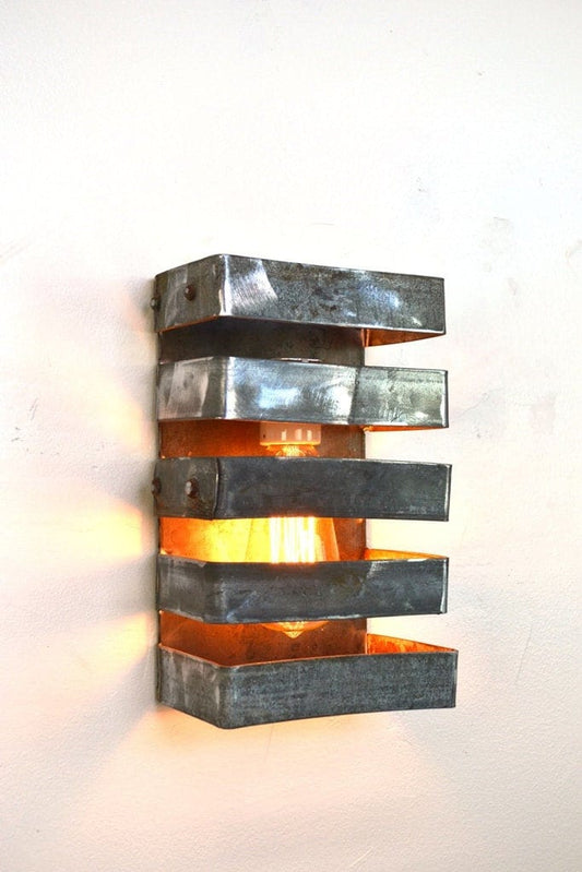 Wine Barrel Ring Wall Sconce - Scala - Made from retired California wine barrel rings 100% Recycled!