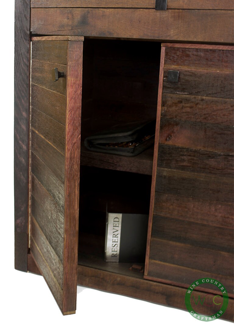 Hostess Podium POS Valet Stand - Fores - Made from reclaimed California wine barrel staves. 100% Recycled!