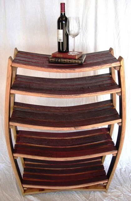 Wine Barrel Bookcase - Medici - Made from retired California wine barrels - 100% Recycled!