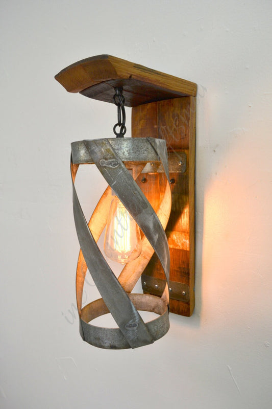 Wine Barrel Wall Sconce - Vitali - Made from retired California wine barrels. 100% Recycled!
