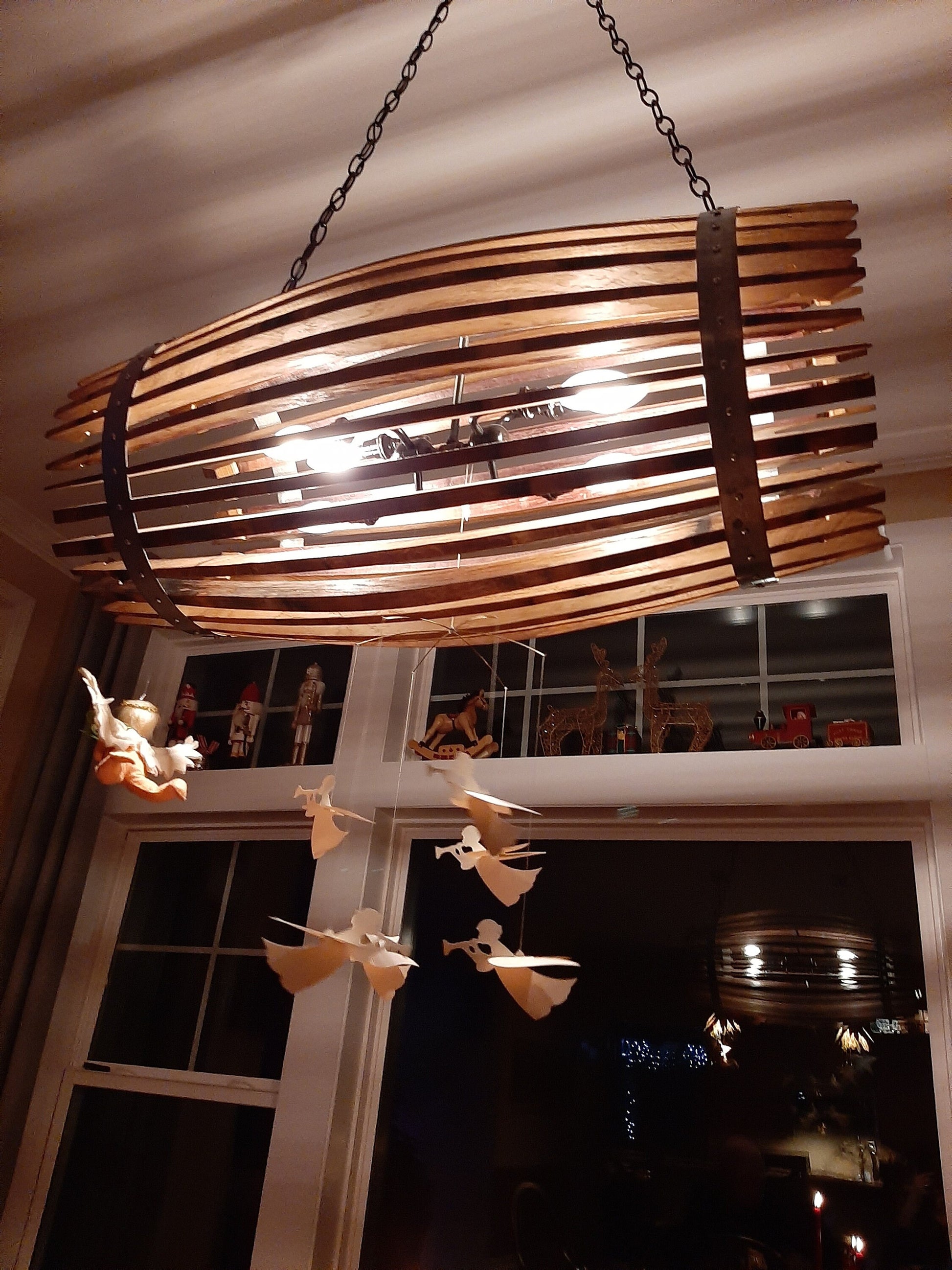 Wine Barrel Chandelier - Catch - Made from retired California wine barrels. 100% Recycled!