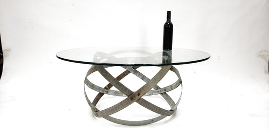 Wine Barrel Ring Coffee Table - Kukul - Retired Napa Syrah and Cabernet Wine Barrel Wood