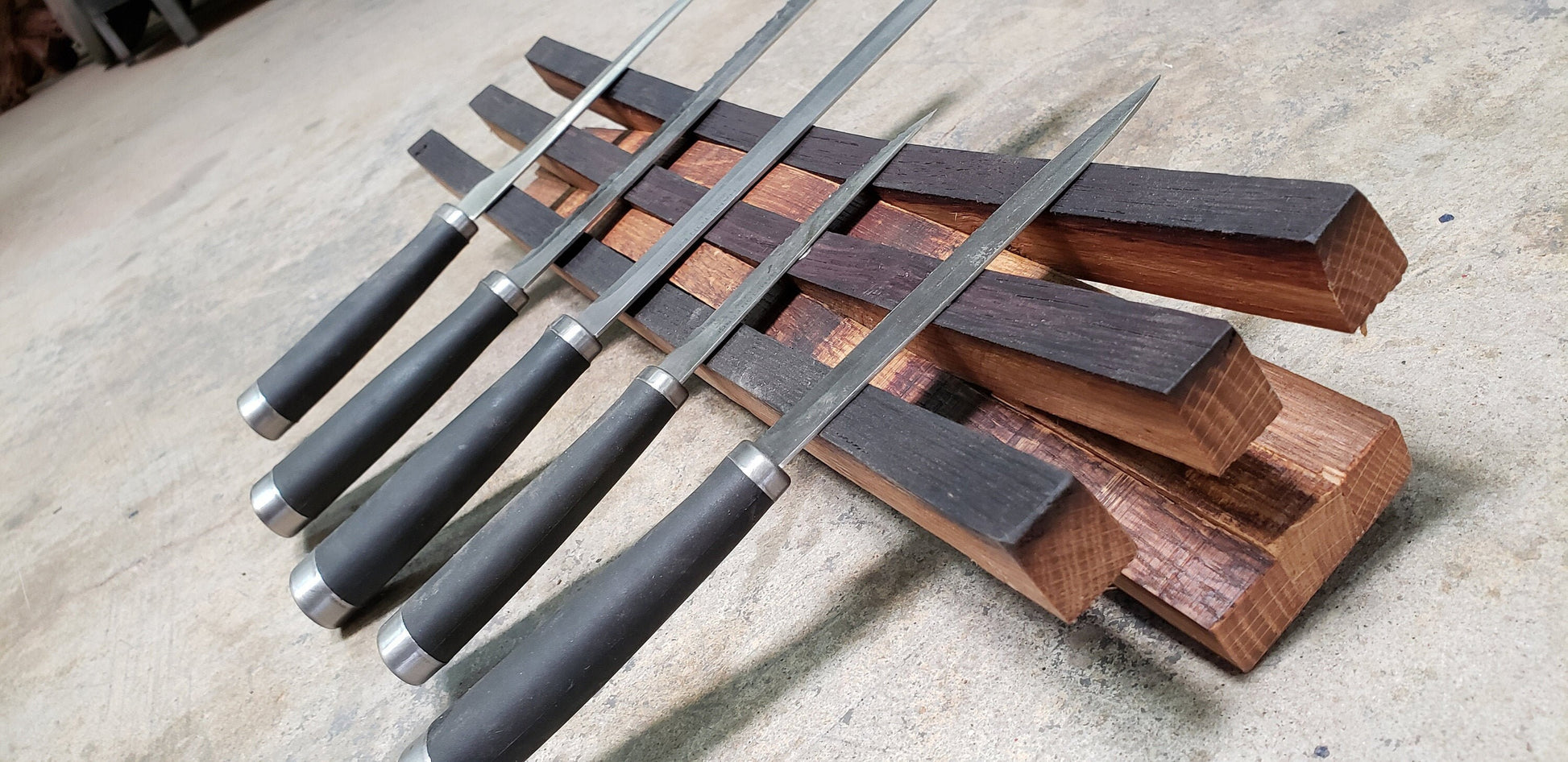 Wine Barrel Magnetic Knife Rack - Osto - Made from retired Napa Valley Barrels. 100% Recycled!