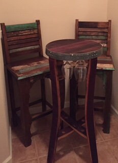 Wine Barrel Tasting or Bistro Table - Serenoa - Made from retired California wine barrels. 100% Recycled!