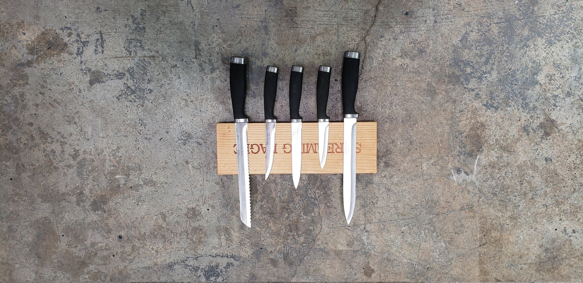 Wine Crate Magnetic Knife Rack - 0263 - Made from Retired Screaming Eagle Winery Box. 100% Recycled!