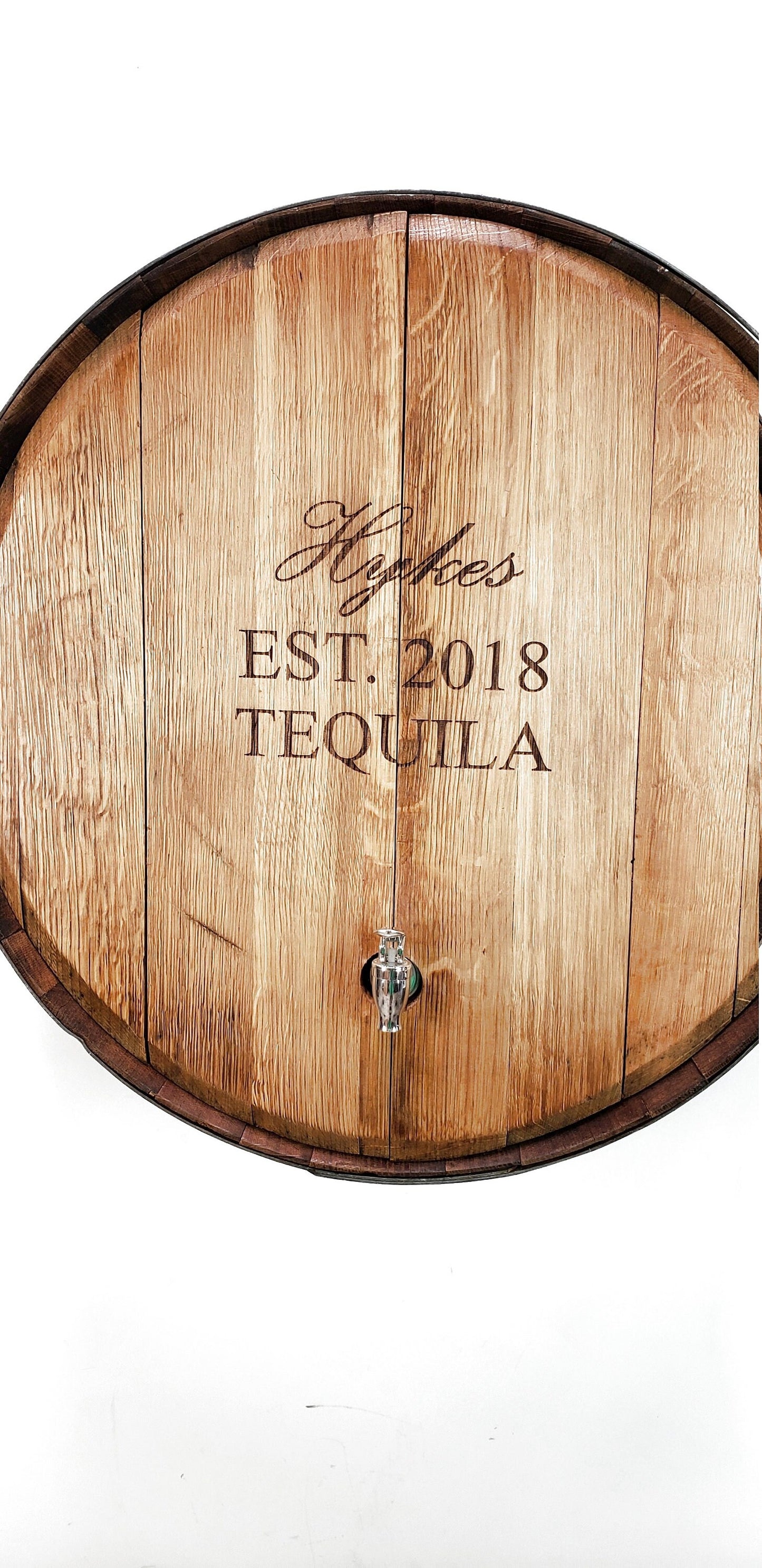 Wall Mounted Drink Dispensary - Runda - Retired Napa Wine Barrel With Custom Personalized Engraving