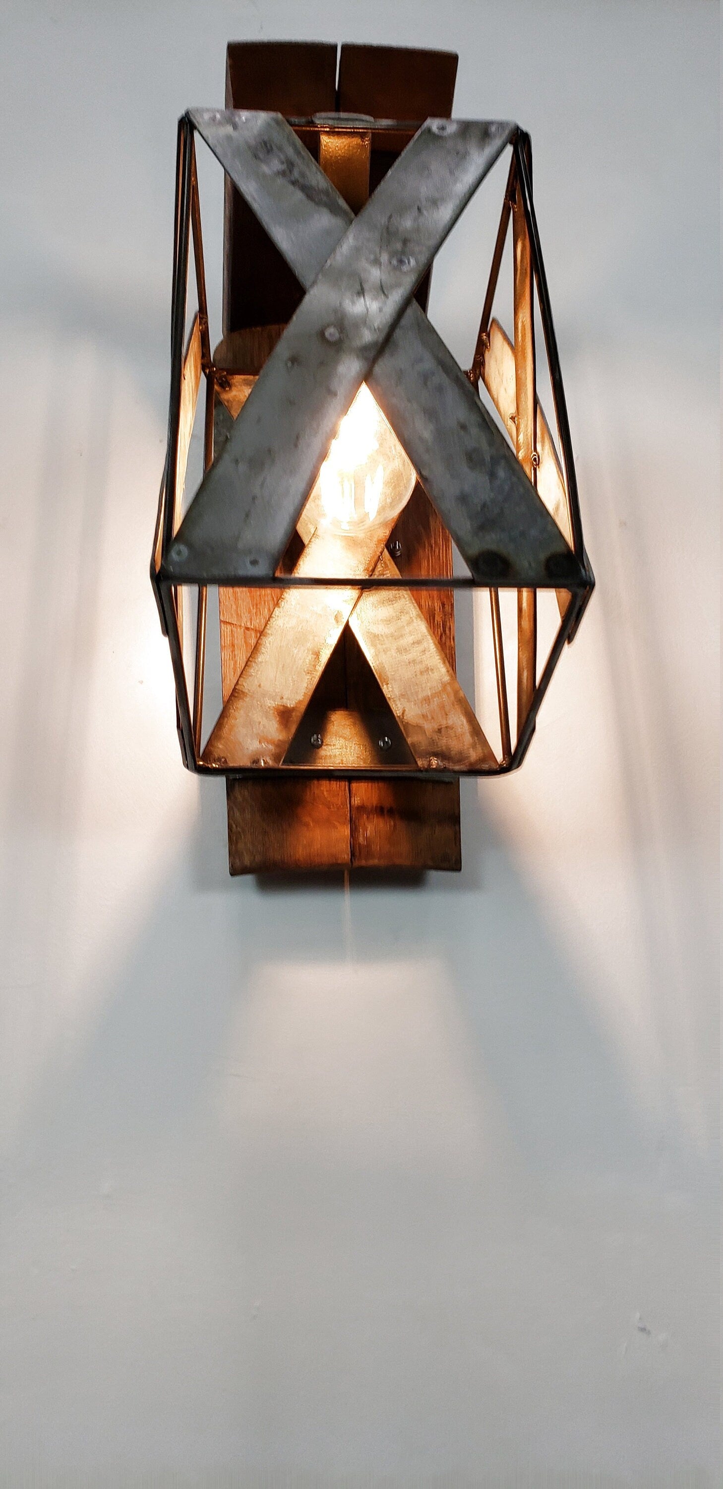 Wine Barrel Wall Sconce - Hazo - Made from retired California wine barrels - 100% Recycled!