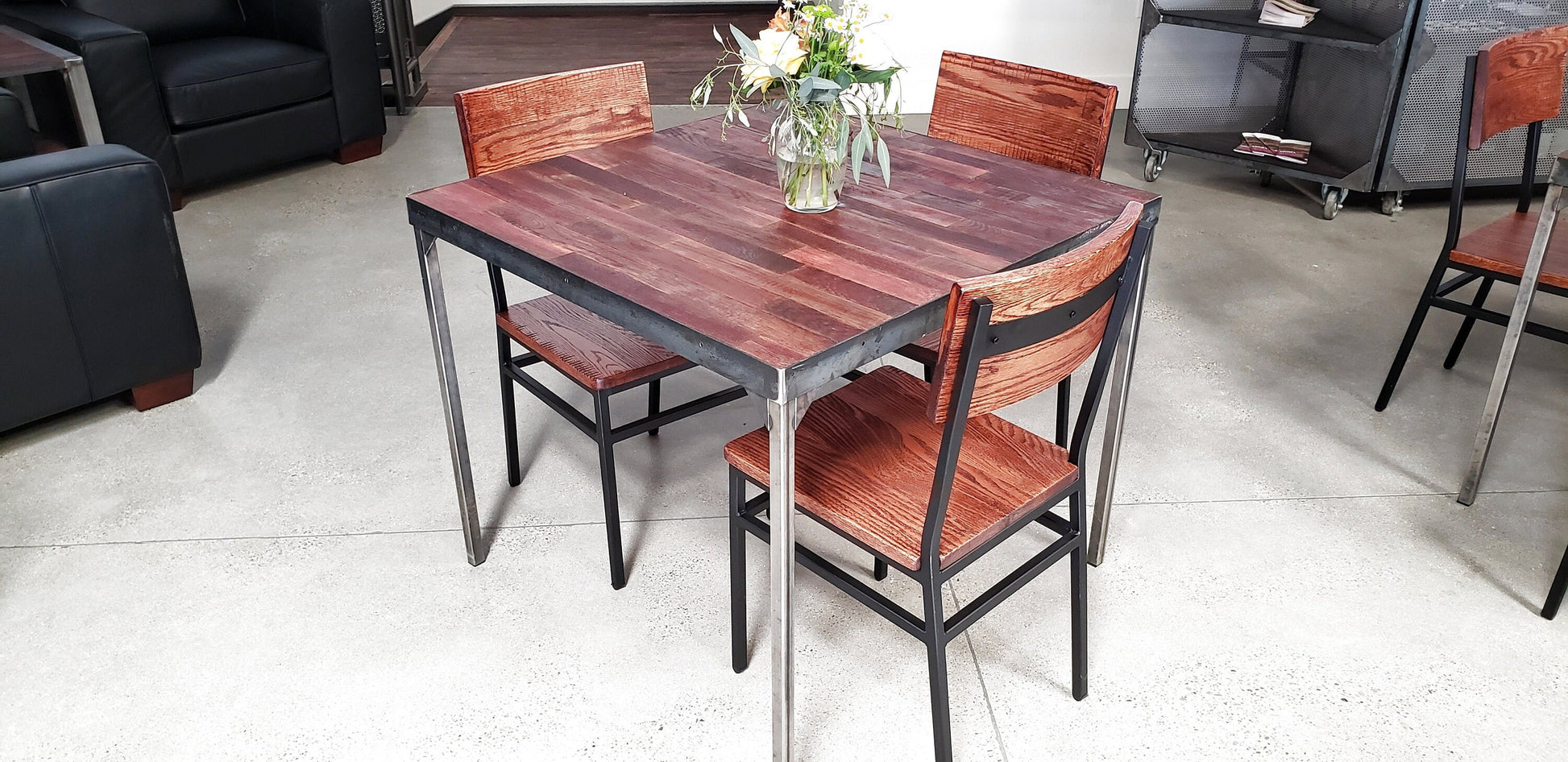 Wine Barrel Table and Chairs - Kikar - Made from retired Napa wine barrel staves 100% Recycled!