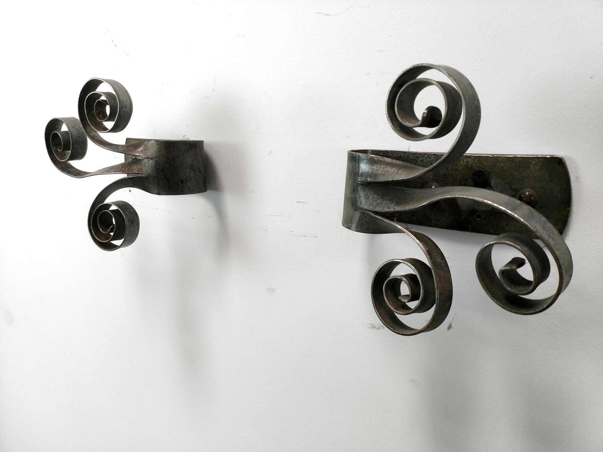Wine Barrel Curtain Tie Backs - Fleur de Lis - Made from retired CA wine barrel rings. 100% Recycled!