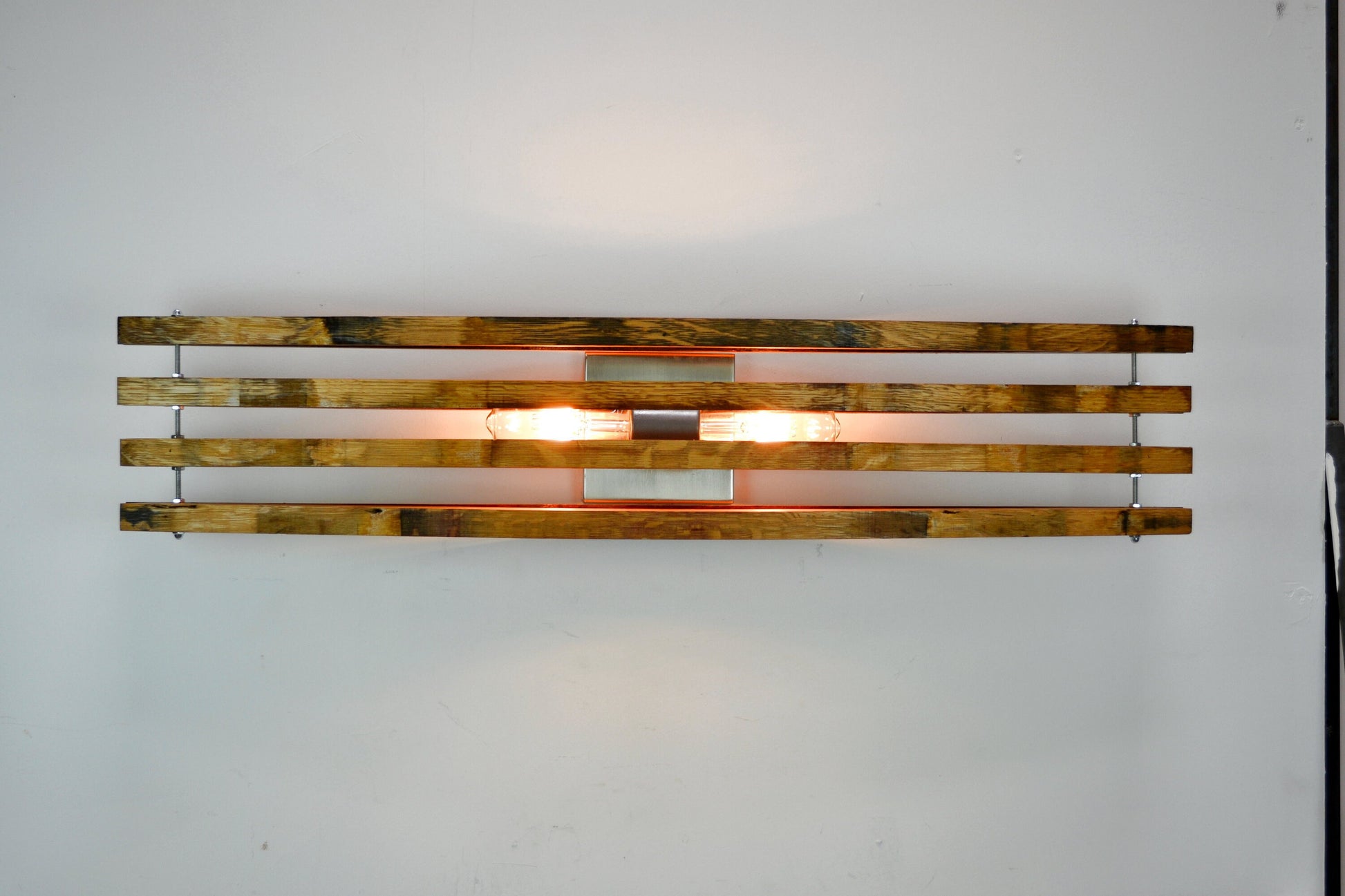 Wine Barrel Wall Sconce Vanity Light - Vartej - made from retired California wine barrels. 100% Recycled!