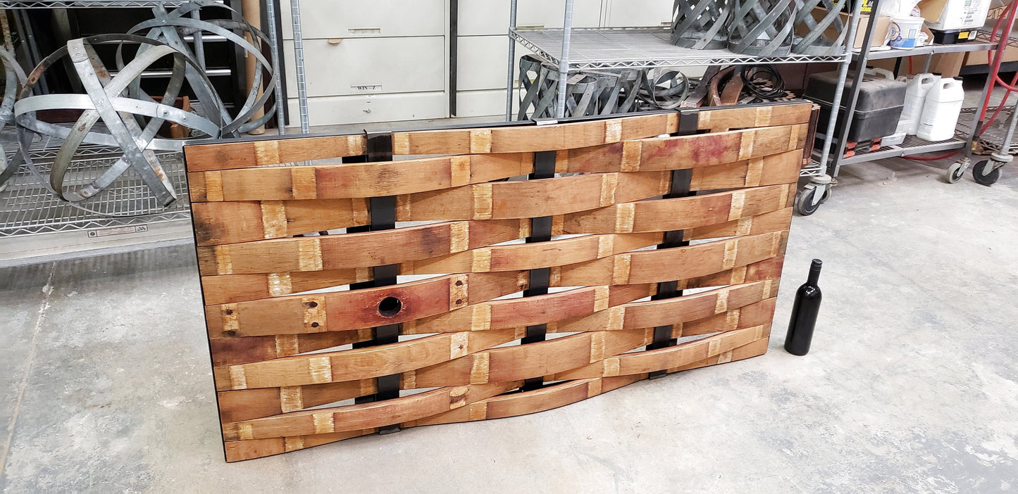 Wine Barrel Stave Headboard - Llala - Made from retired CA wine barrels. 100% Recycled!