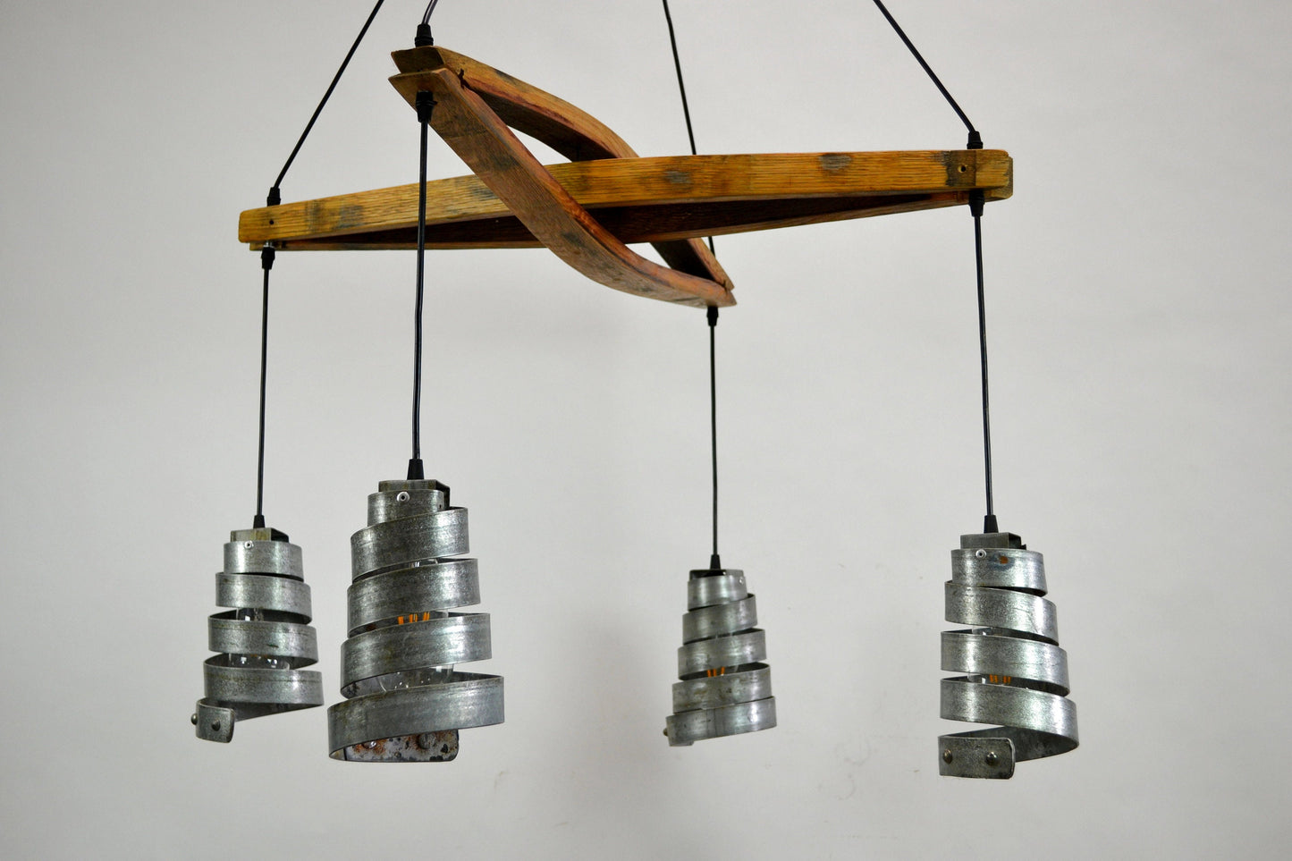 Wine Barrel Ring Chandelier - Samofin - Made from retired CA wine barrels. 100% Recycled!