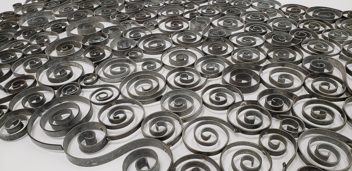 Wine Barrel Swirl Wall Art - Kodre - Made of Hand Curved Reclaimed Steel Wine Barrel Rings 100% Recycled!