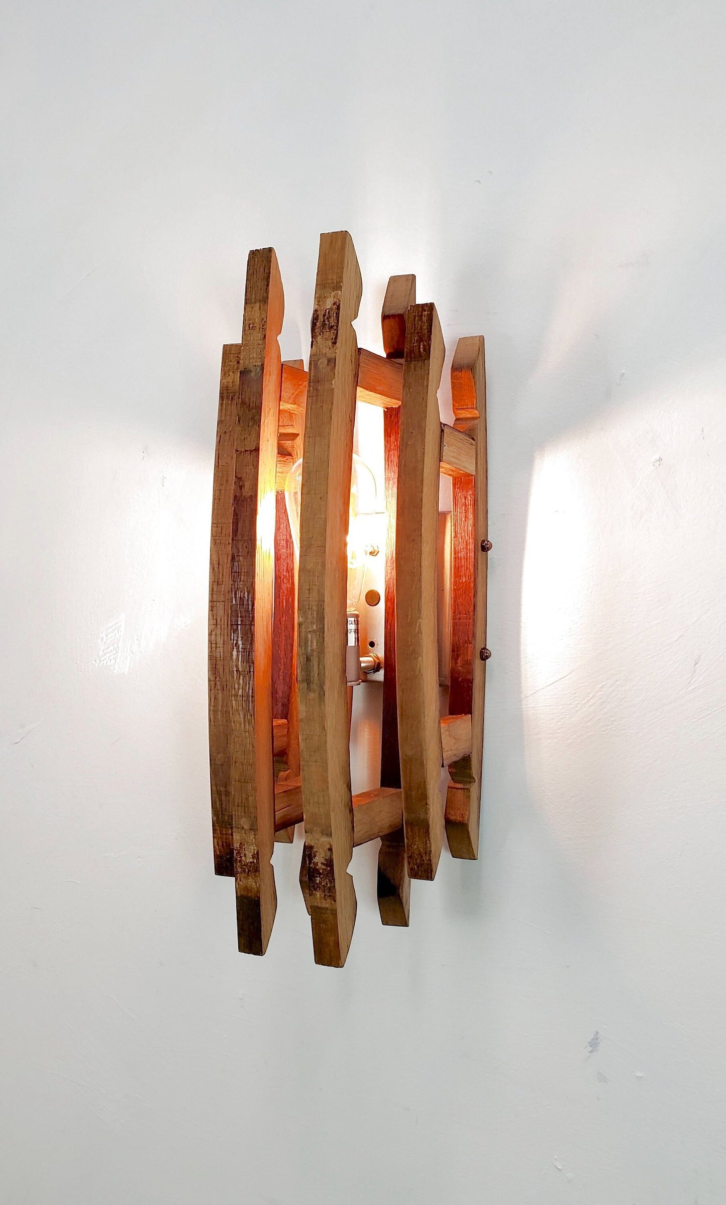 Wine Barrel Wall Sconce - Menuma - Made from reclaimed California wine barrels. 100% Recycled & Free US Shipping!