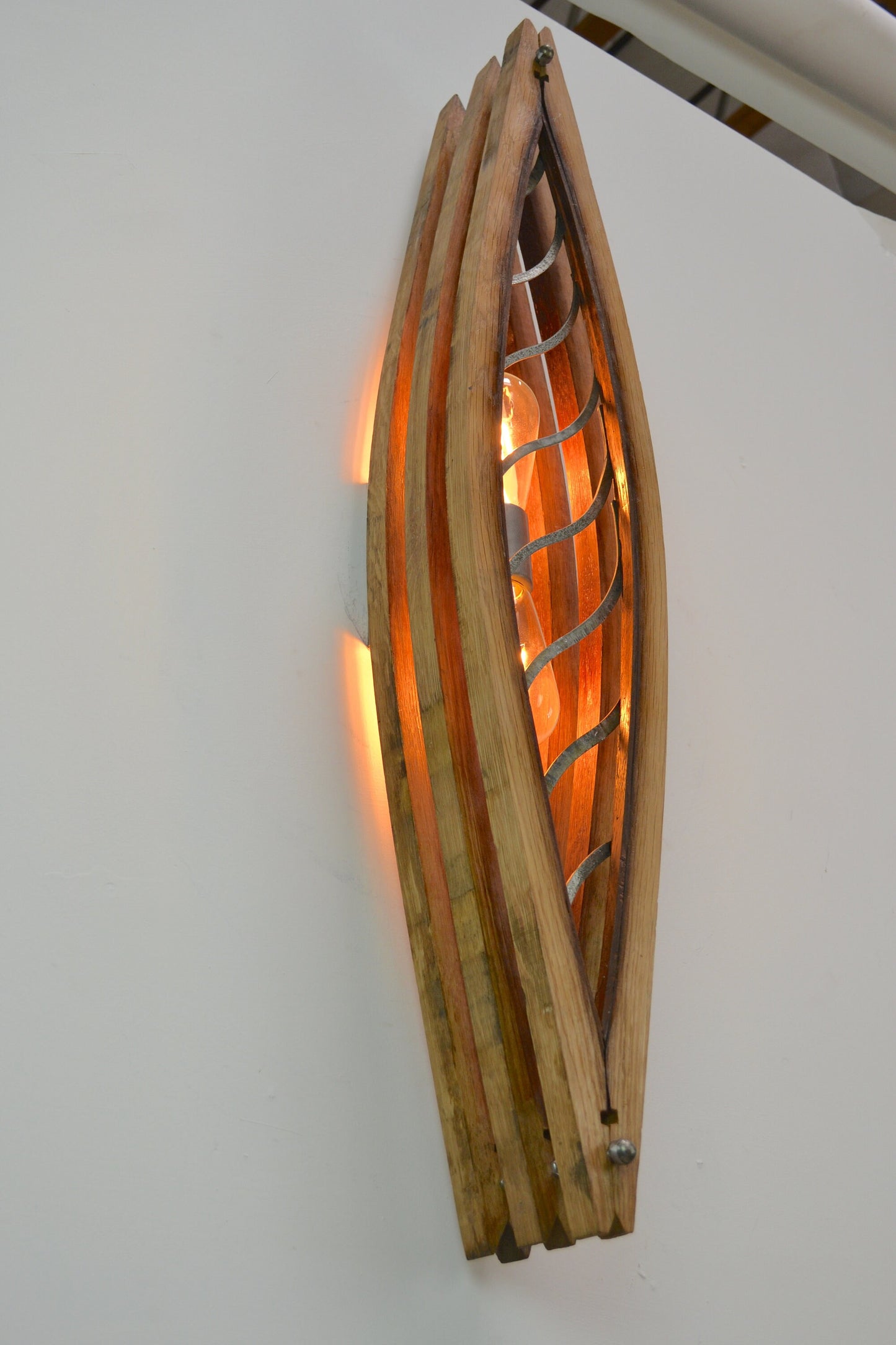 Wine Barrel Wall Sconce - Parpella - Made from retired California wine barrels. 100% Recycled!