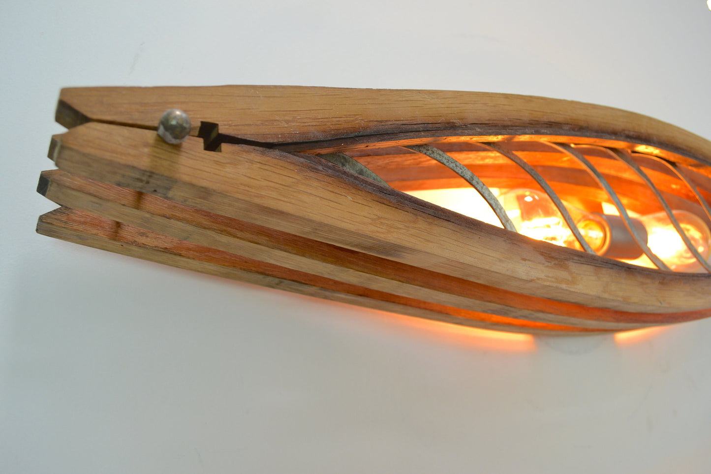 Wine Barrel Wall Sconce - Parpella - Made from retired California wine barrels. 100% Recycled!