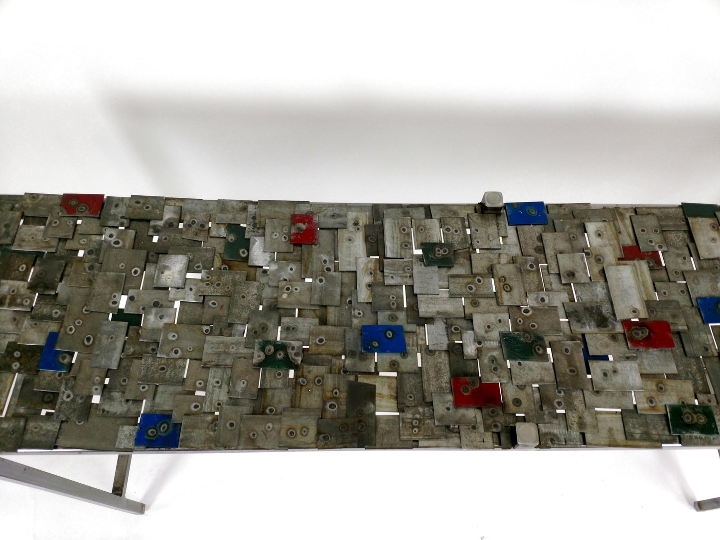 Mosaic Sofa Console Entryway Table - Kolaz - Handmade California Wine Barrel Ring Table
