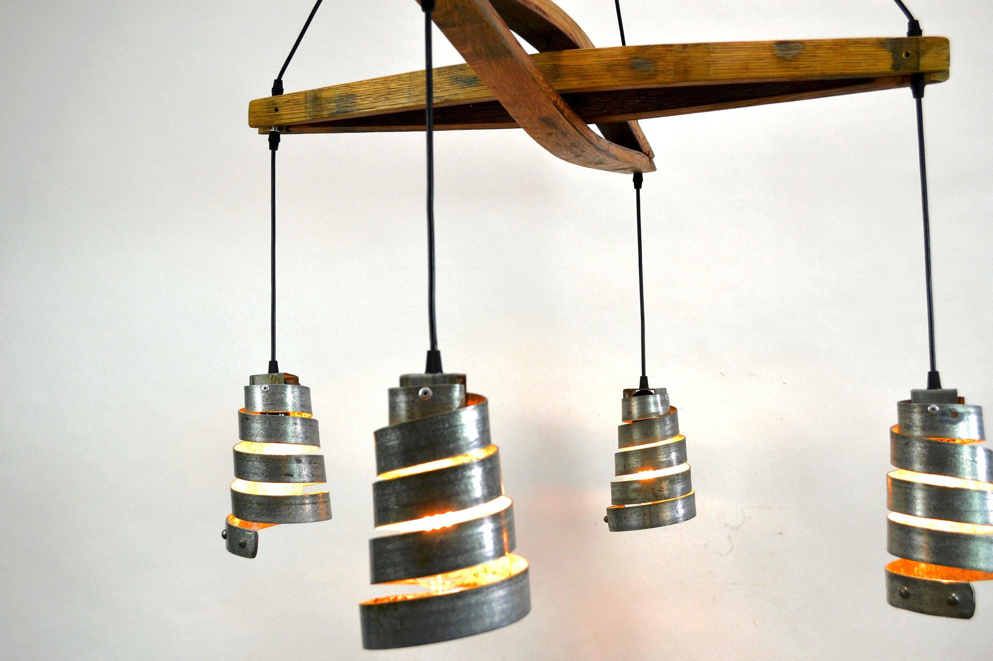 Wine Barrel Ring Chandelier - Samofin - Made from retired CA wine barrels. 100% Recycled!
