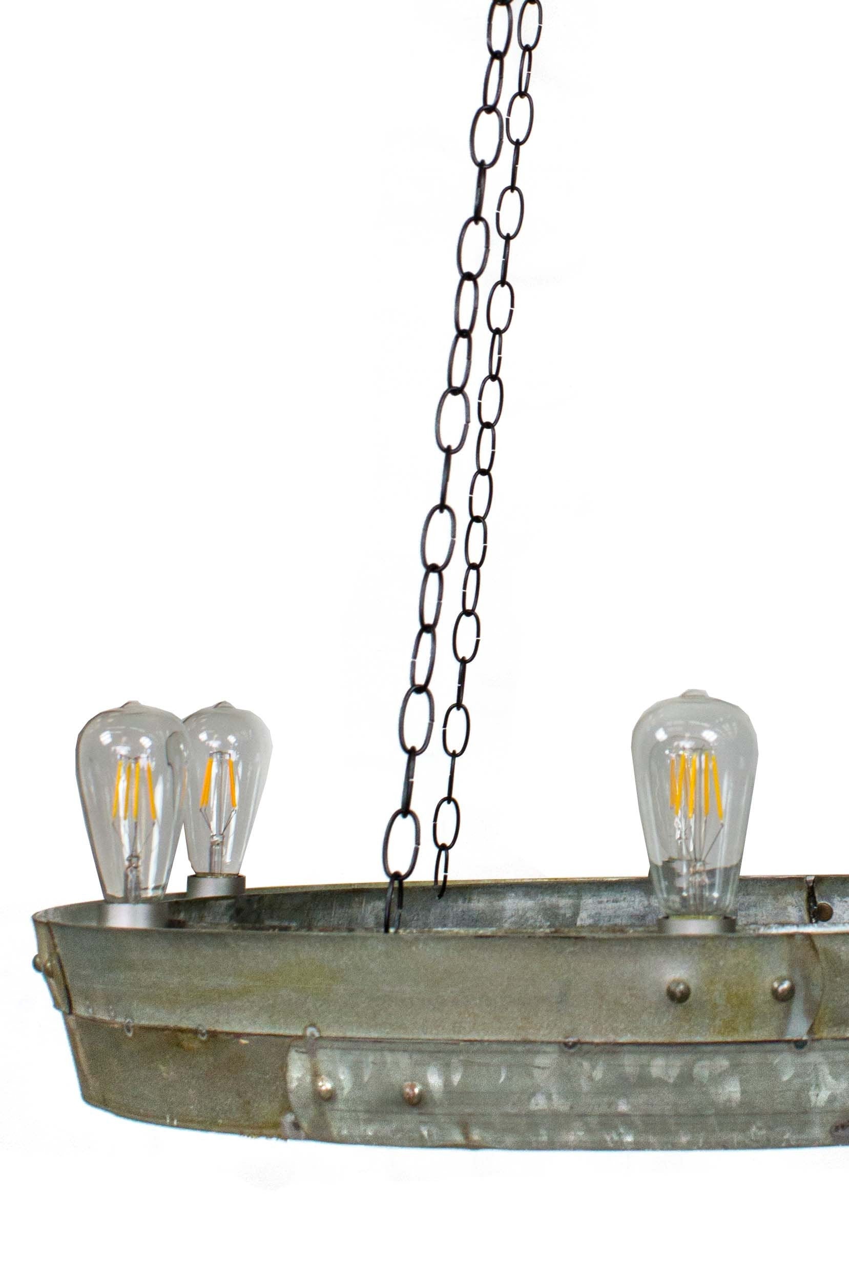Wine Barrel Ring Chandelier - Senti - made from retired California steel 100% Recycled!