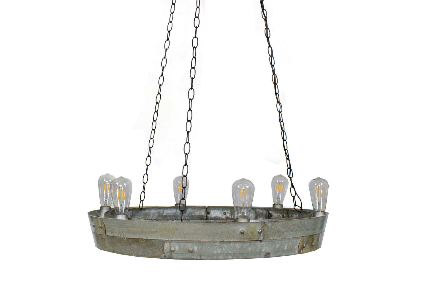 Wine Barrel Ring Chandelier - Senti - made from retired California steel 100% Recycled!