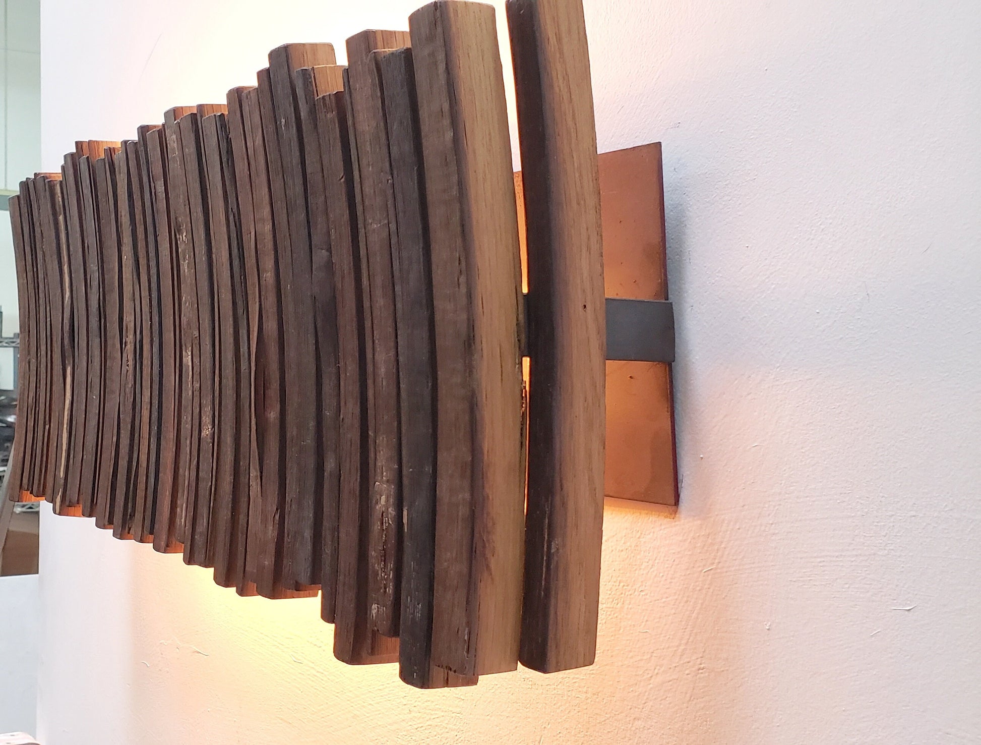 Wine Barrel Wall Light - Reverse Nellio - Made from reclaimed California wine barrels and rings