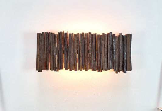 Wine Barrel Wall Light - Reverse Nellio - Made from reclaimed California wine barrels and rings
