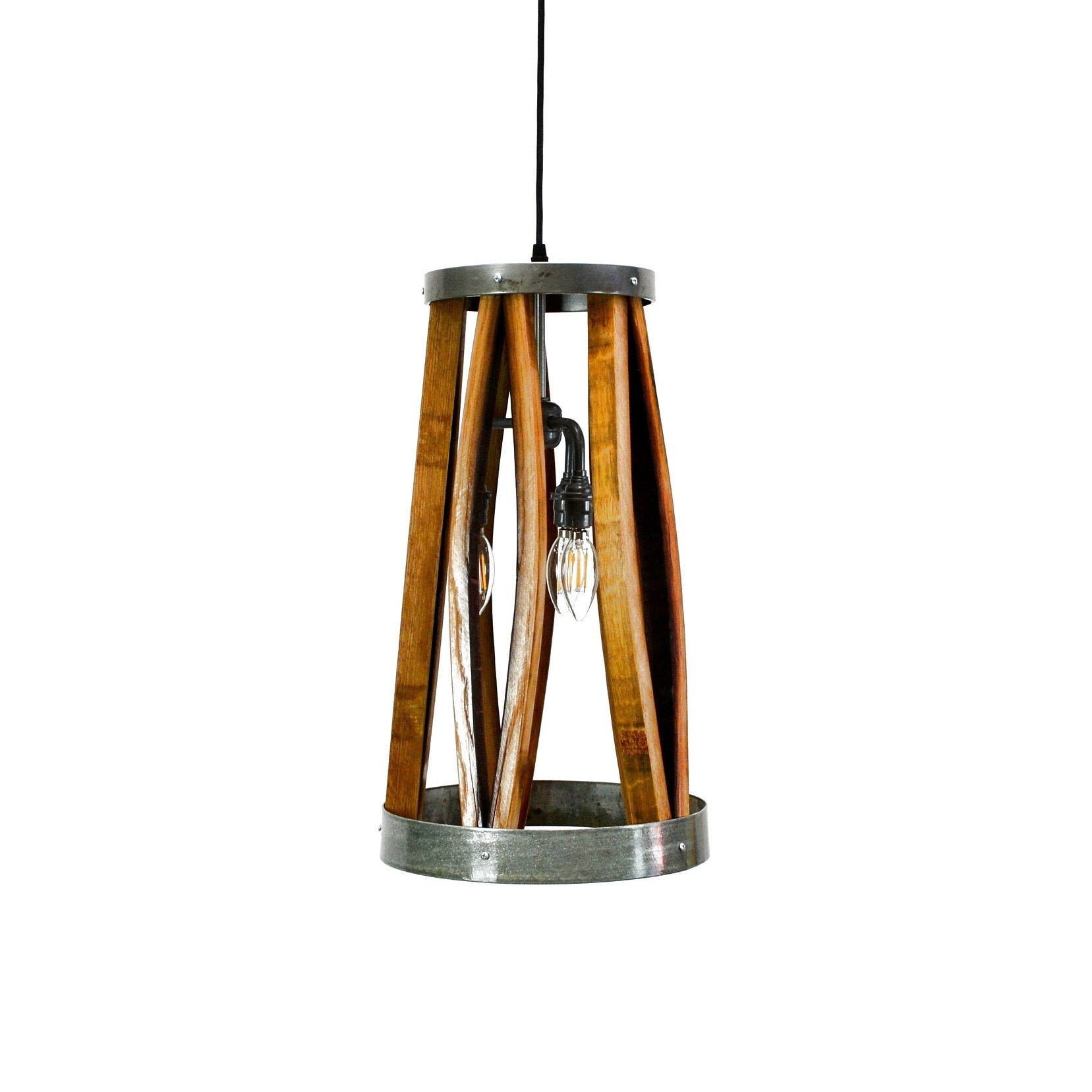Wine Barrel Pendant Light - Bujur - Made from retired Napa wine barrels 100% Recycled!
