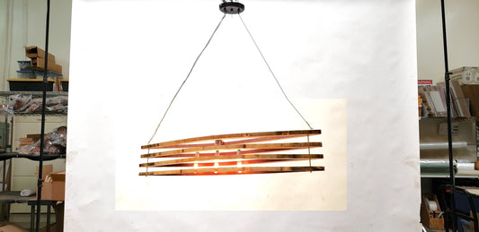 Wine Barrel Stave Chandelier - Zie - Made from retired California wine barrels. 100% Recycled!