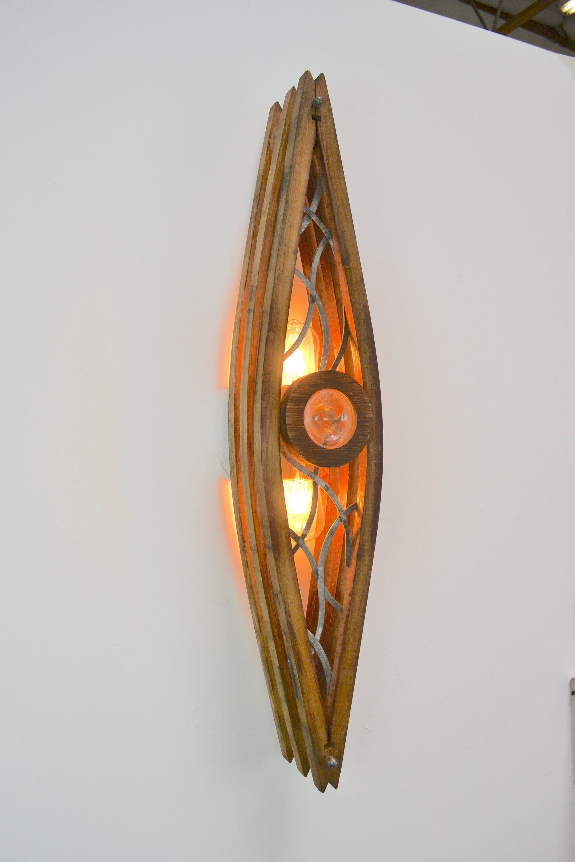 Wine Barrel Wall Sconce - Pestana - Made from Retired California wine barrels. 100% Recycled!