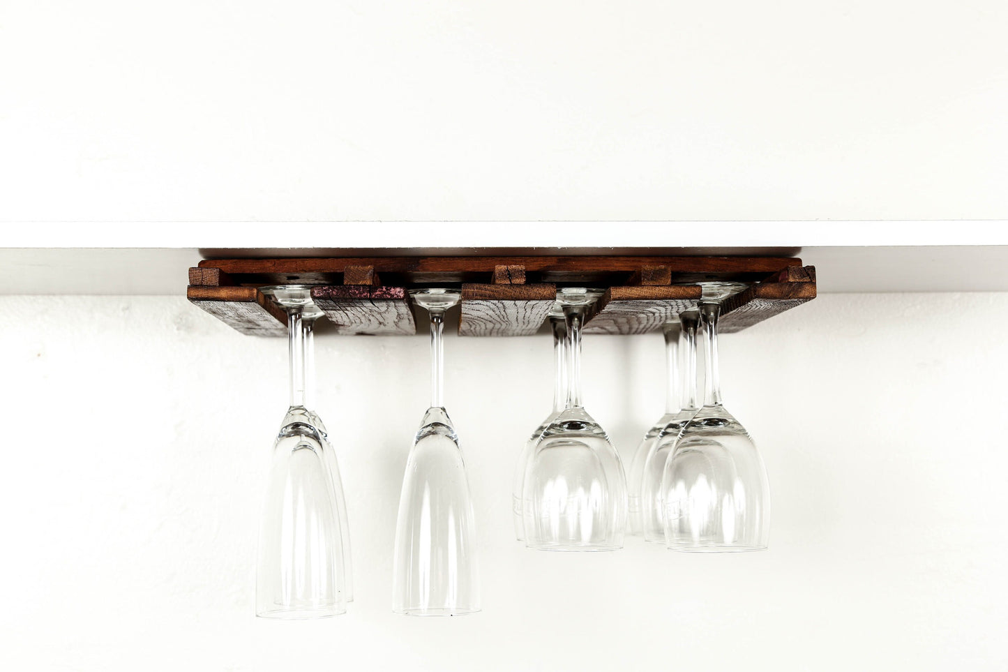 Under Counter Wine Glass Holder - Komori - Made from retired California wine barrels. 100% Recycled!