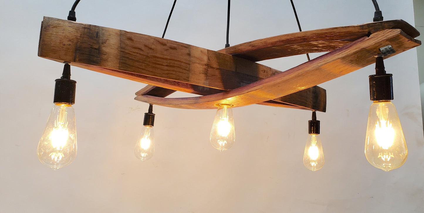 Wine Barrel Stave Chandelier - Kuvu - Made from reclaimed California wine barrels. 100% Recycled!