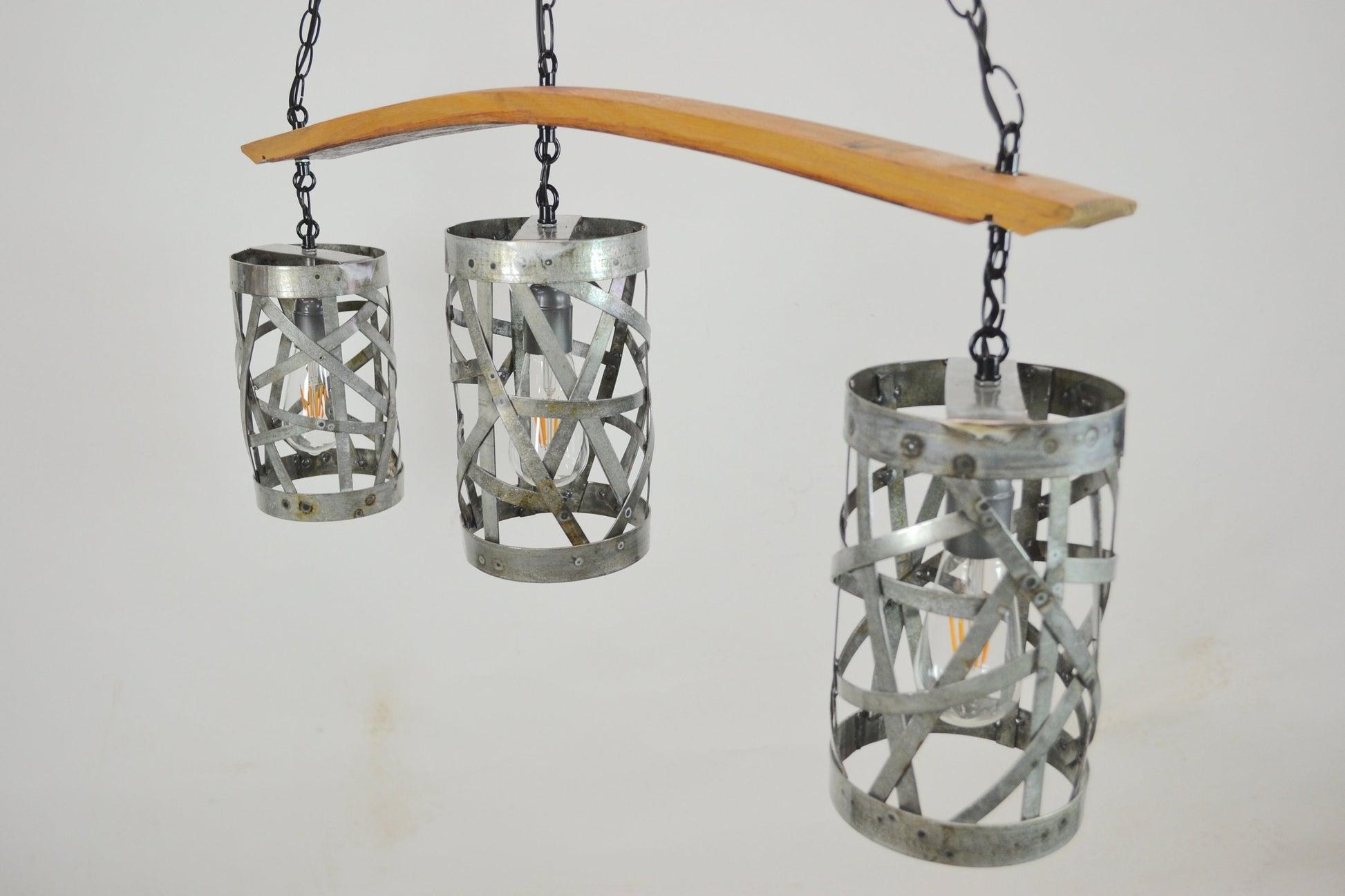 Wine Barrel Ring Chandelier - Rytas - Made from retired California wine barrels and staves - 100% Recycled!