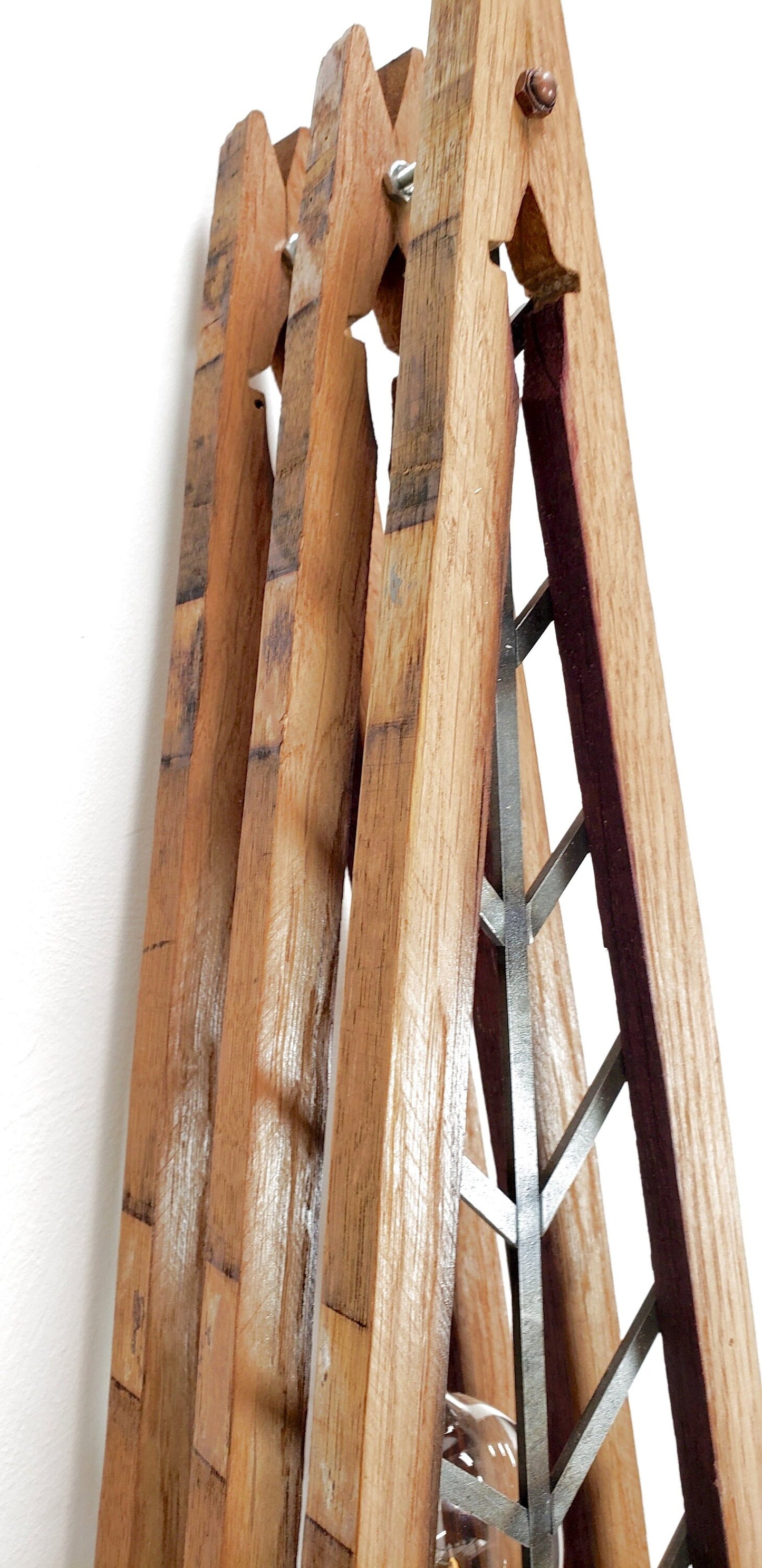 Wine Barrel Stave and Ring Wall Sconce - Fey - Made from retired California wine barrels. 100% Recycled!