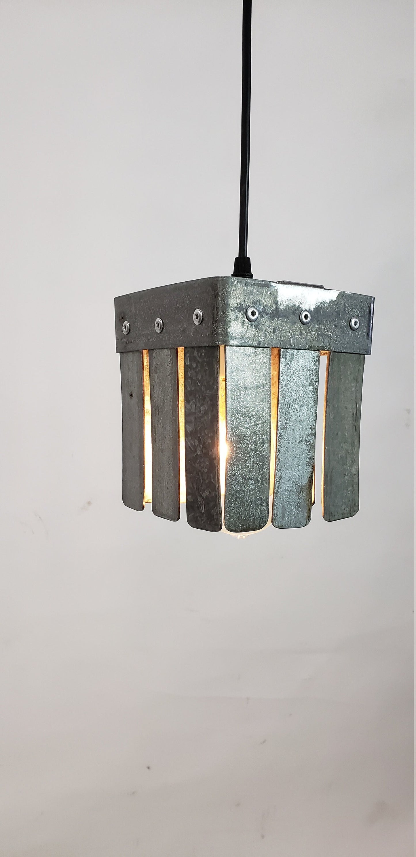 Wine Barrel Pendant Light - Hexahedron - Made from retired California wine barrel rings. 100% Recycled!