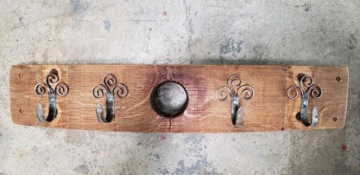Wine Barrel Coat Rack - Bouquet - Made from retired California wine barrels. 100% Recycled
