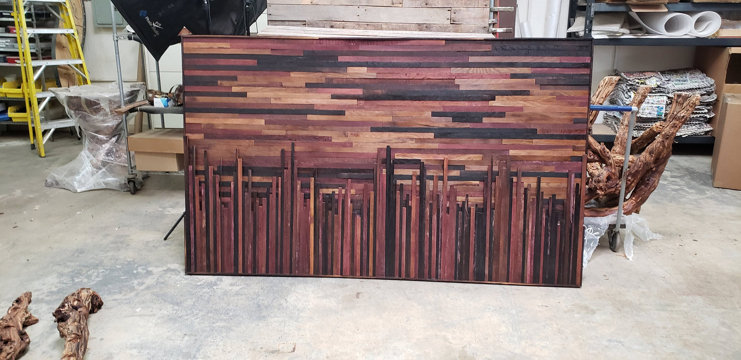 Wine Barrel Wall Art or Headboard - Dreams in the City - Made from retired Napa wine barrels. 100% Recycled!