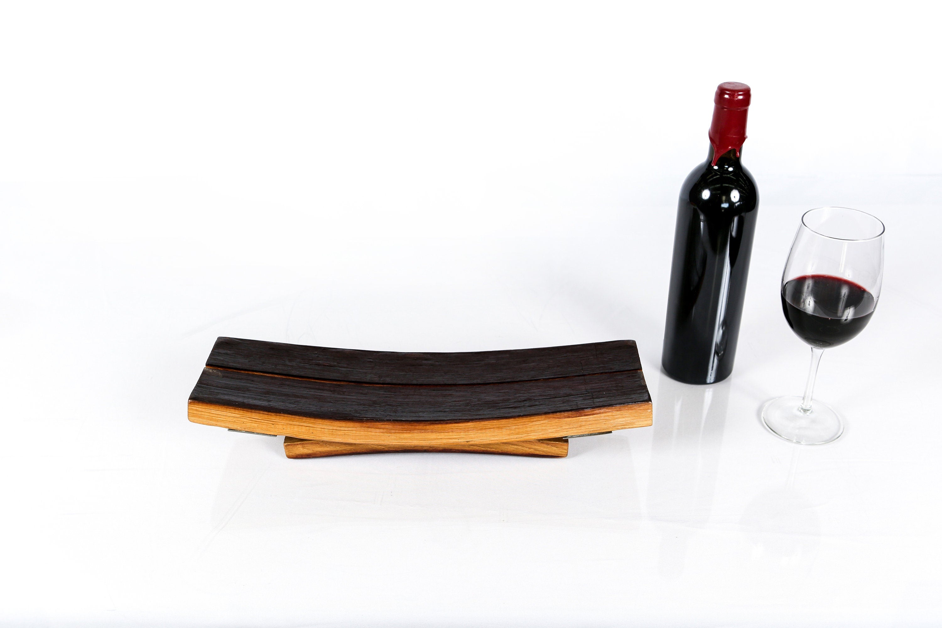 Barrel Stave Display Tray - Moluvai - Made from retired California orders wine barrels. 100% Recycled!