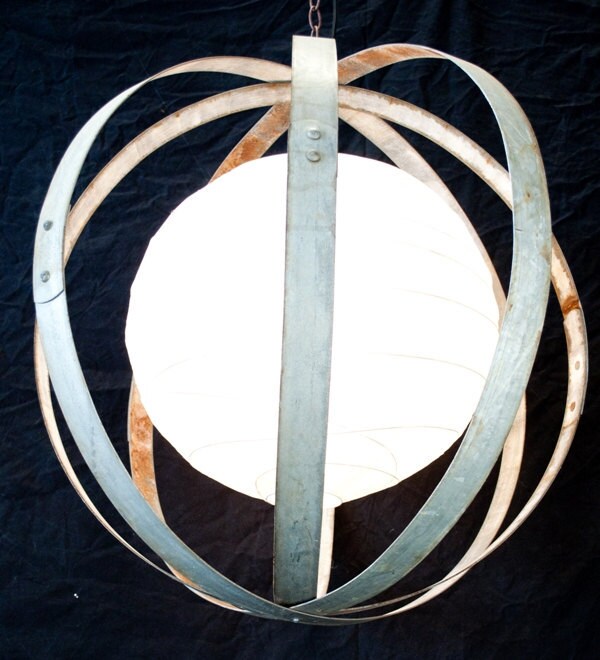 Wine Barrel Chandelier - Classic - made from retired Napa wine barrel rings. 100% Recycled!